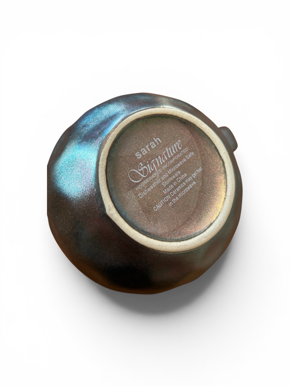 Signature "Sarah" contemporary, stoneware, metallic iridescent Mug - Picture 5 of 7